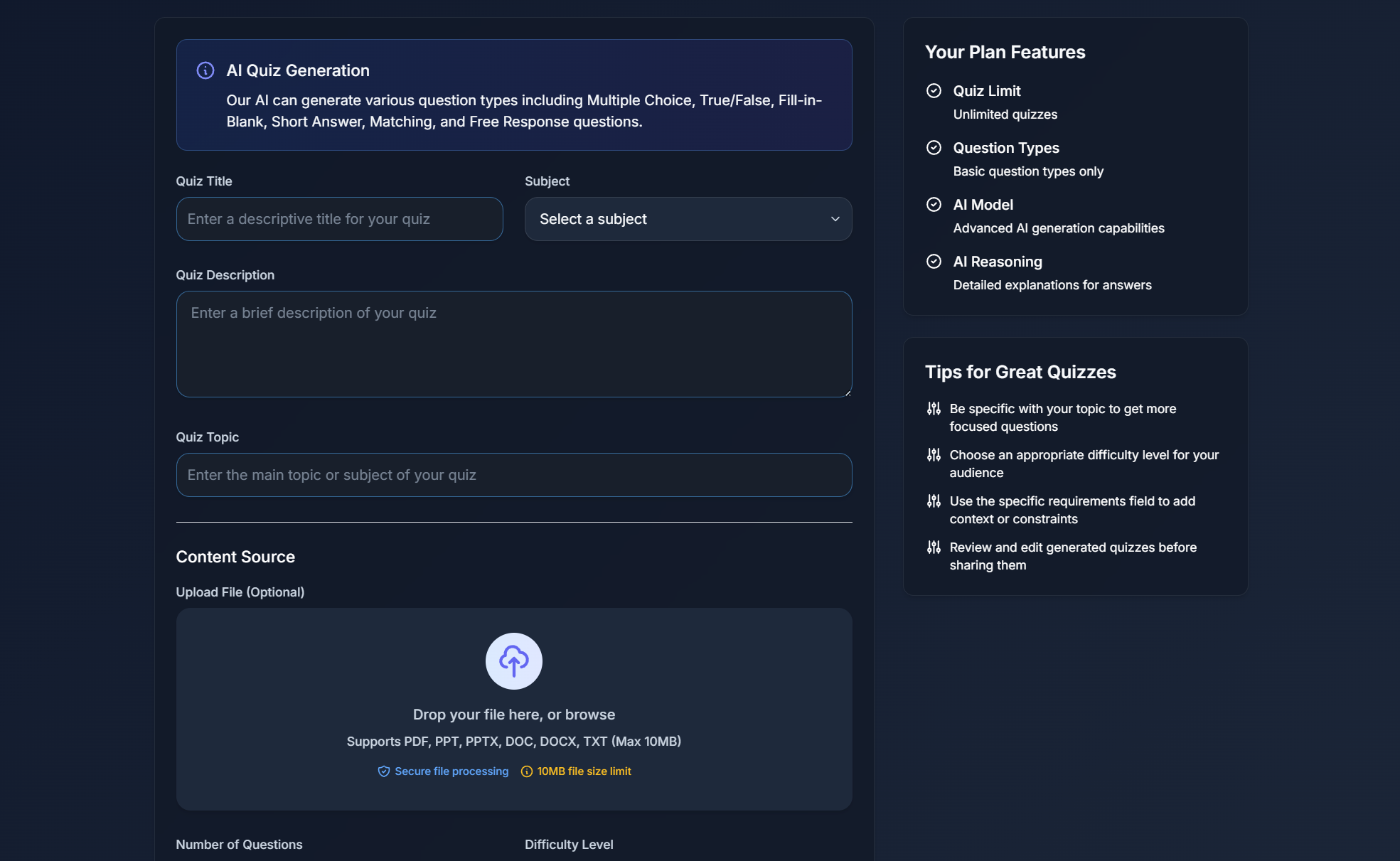 Upload content step